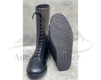 Botas de lucha de cuero hechas a mano: soporte de tobillo de caña alta