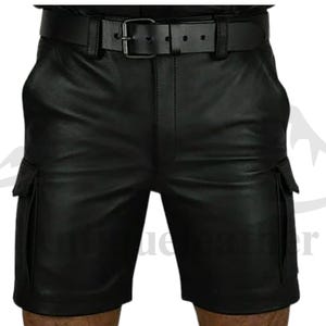 Leather Shorts, Men&#39;s Real Cow Leather Cargo Short, Six Pocket Shorts, Gym Shorts, Genuine Leather Shorts, Club Wear Shorts, Summer Shorts