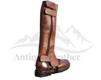 Funda de cuero inspirada en Boba Fett, funda para botas Bo-Katan Kryze, funda para botas mandalorianas, funda para zapatos de disfraz de Halloween, botas de cuero para hombre, regalo