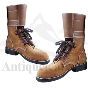 American Rough-out Leather Double-Buckle Combat Boots, Handmade Leather Double Buckles M43 Service Boot, Military-Style Boots American Boots