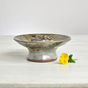 French Stoneware Flower Frog Vase Poncé sur Loir ATCH Pottery Centerpiece