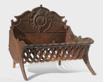 French Cast Iron Andirons Antique Firedogs Fireplace Etsy