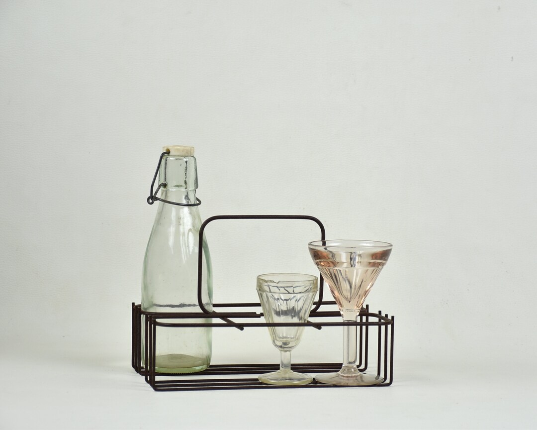 Sample Bottle Carrying Rack Vintage Small Bottle Carrier Rack for Kitchen Storage - Barware Decor ...
