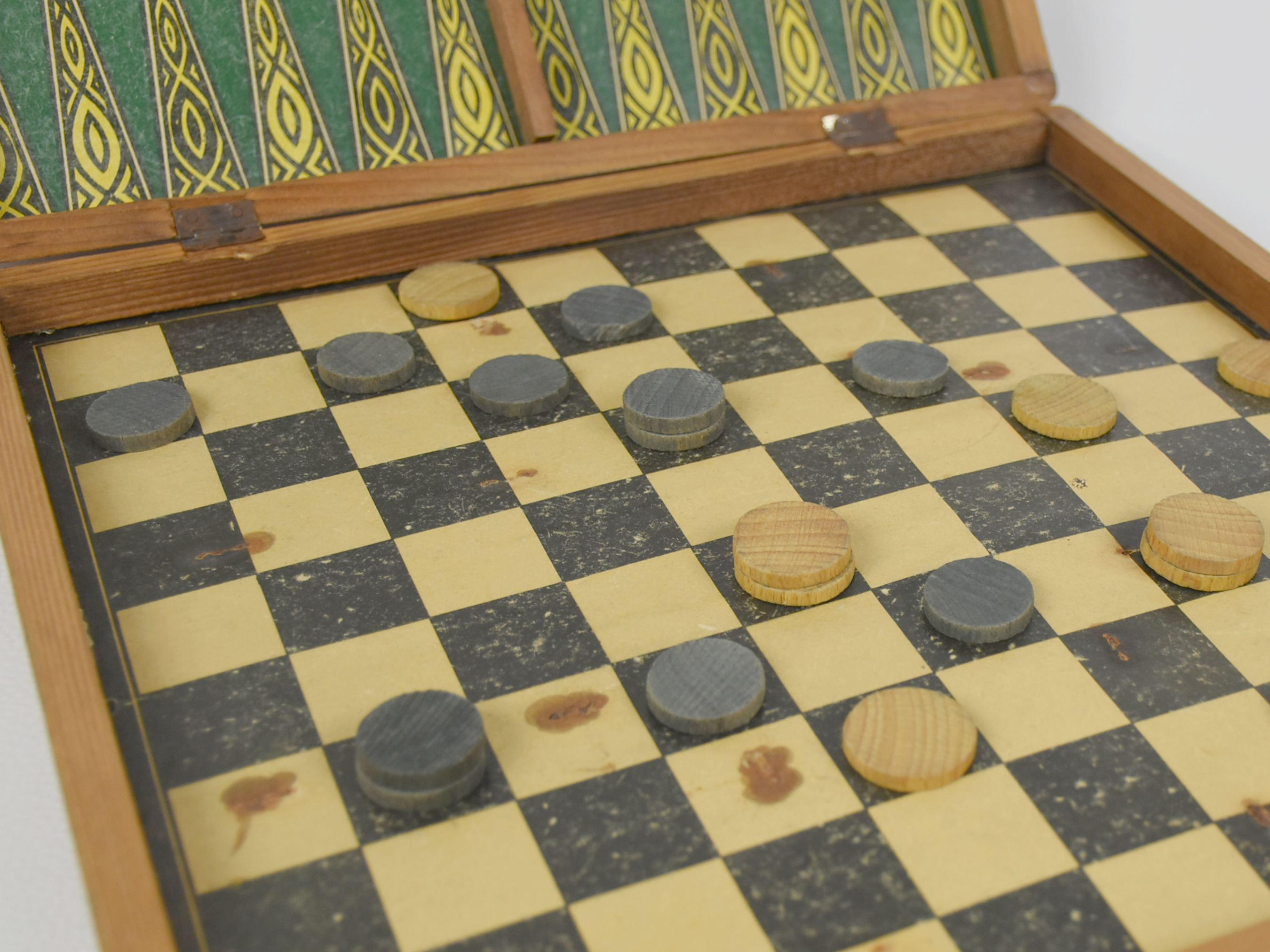 Jeux des petits chevaux et oie - coffret en bois - plateau réversible
