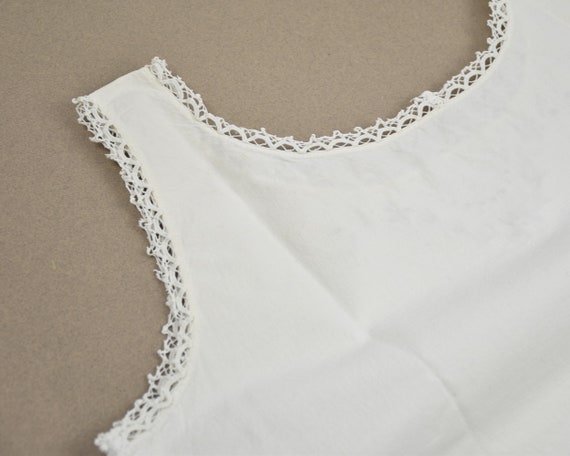 Antique shirt nightgown dress : White embroidered… - image 9