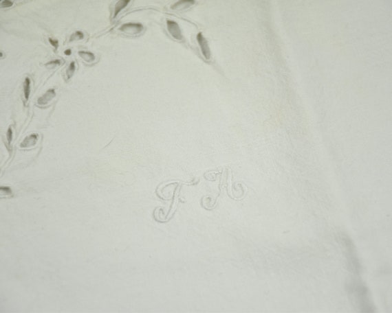 Antique shirt nightgown dress : White embroidered… - image 8