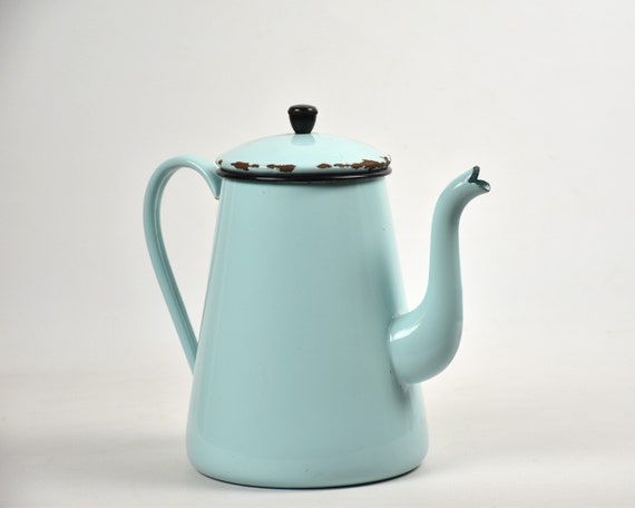 Cafetière vintage vert turquoise