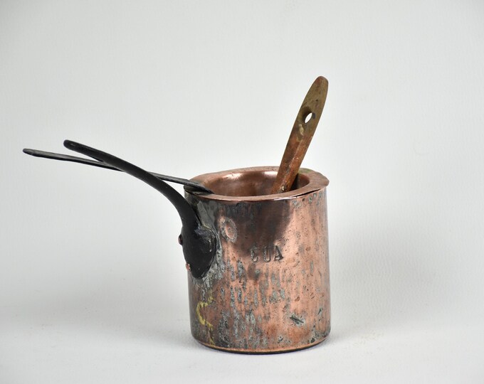 Copper Double Boiler, Water Bainmarie for Hot Glue, French Antique