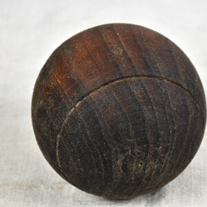 Vintage wooden balls Petanque boules Gift for men Set of three image 8