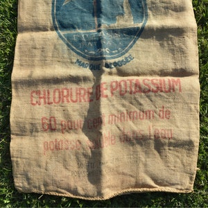 Vintage grain sack with stork, Upholstery fabric, Farmhouse wall decor image 8