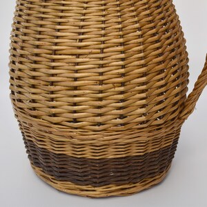 Vintage wicker basket for patio decor : Umbrella holder Large vase for branches or planter image 9