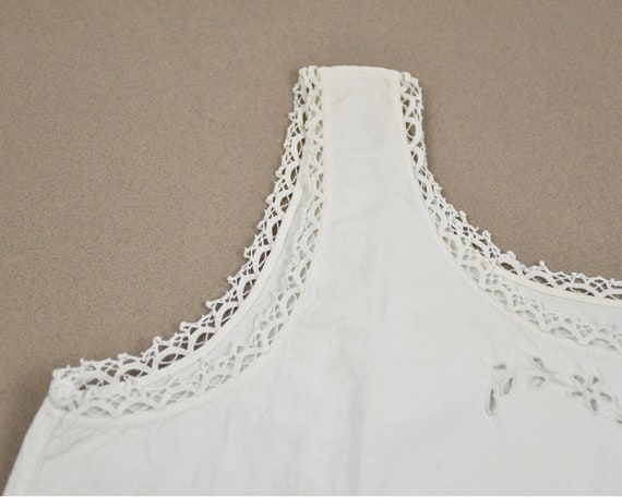 Antique shirt nightgown dress : White embroidered… - image 5