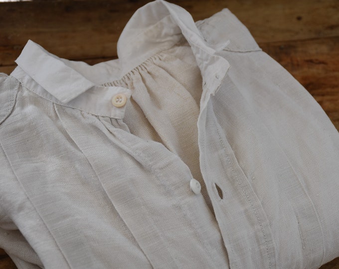 Antique Linen Shirt Painter Artist Smock Women Shirt Size M Etsy