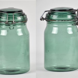 Vintage green glass jar Linen tea towel and tartlets mold Mother's day gift cooking lover image 5