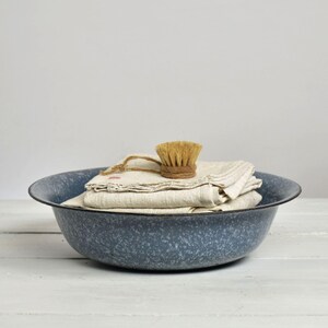 Lavabo vintage de granito gris – Fregadero exterior moteado – Maceta rústica para hierbas