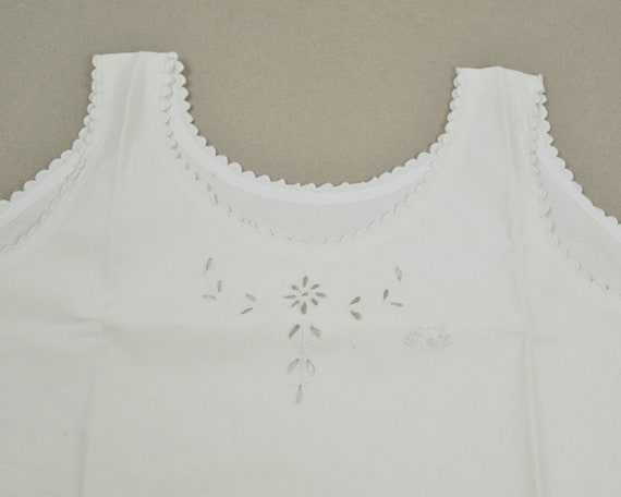 French linen nightgown : Monogram FA hand embroid… - image 4
