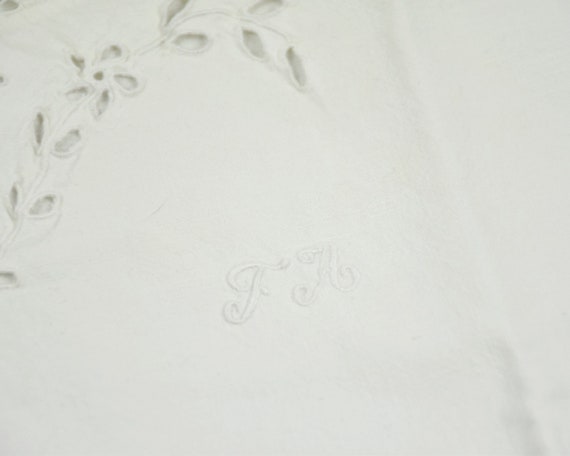French linen nightgown : Monogram FA hand embroid… - image 6
