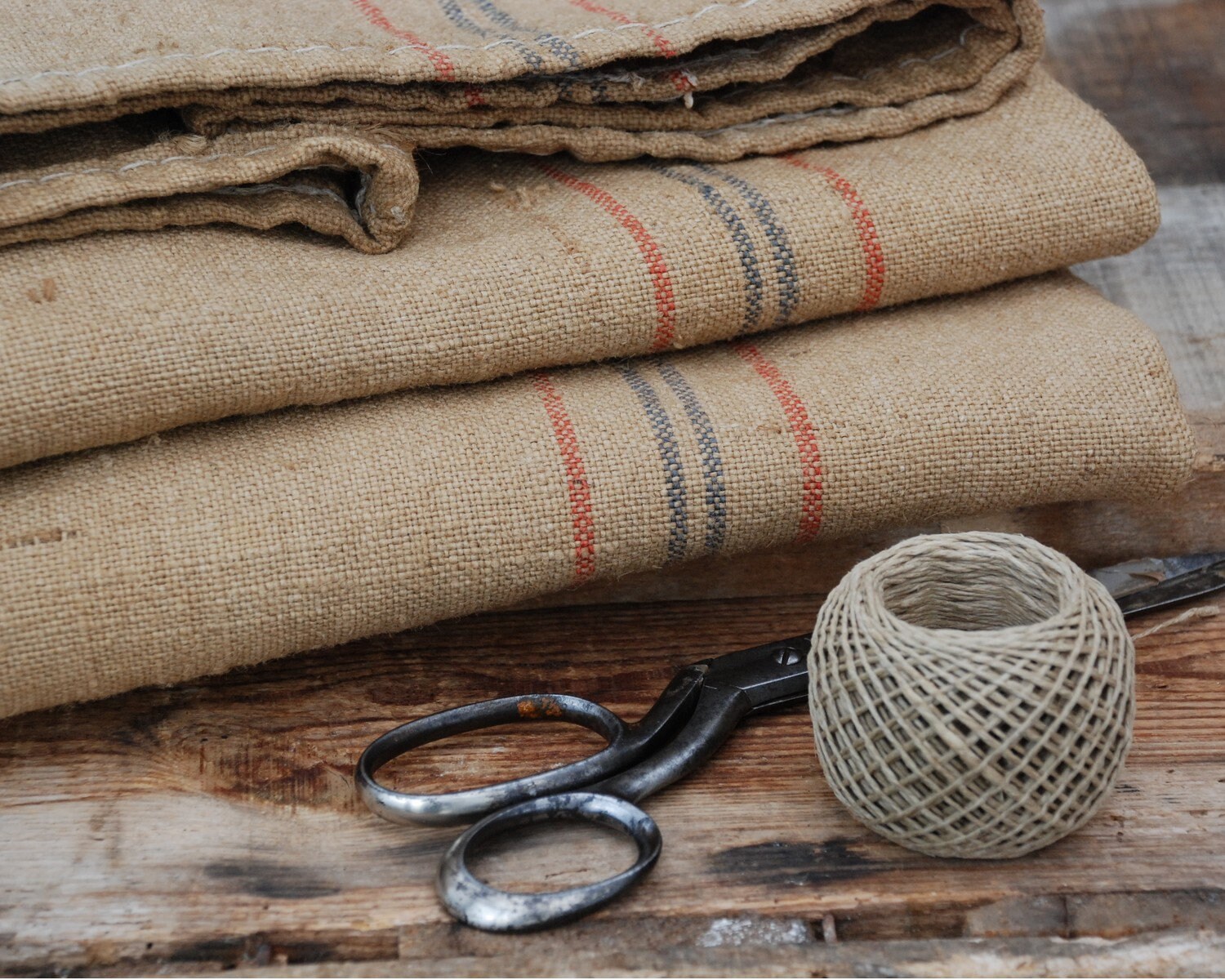 Upholstery fabric Burlap grain sack curtains Country Etsy