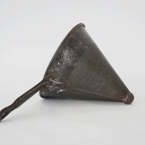 Vintage kitchen metal strainer or colander for wall decor