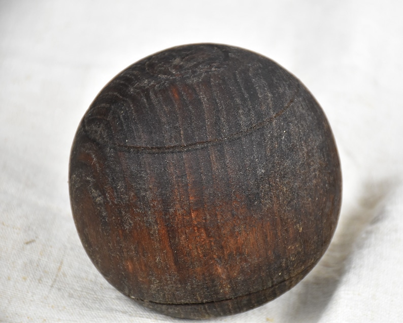 Vintage wooden balls Petanque boules Gift for men Set of three image 6