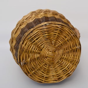 Vintage wicker basket for patio decor : Umbrella holder Large vase for branches or planter image 7