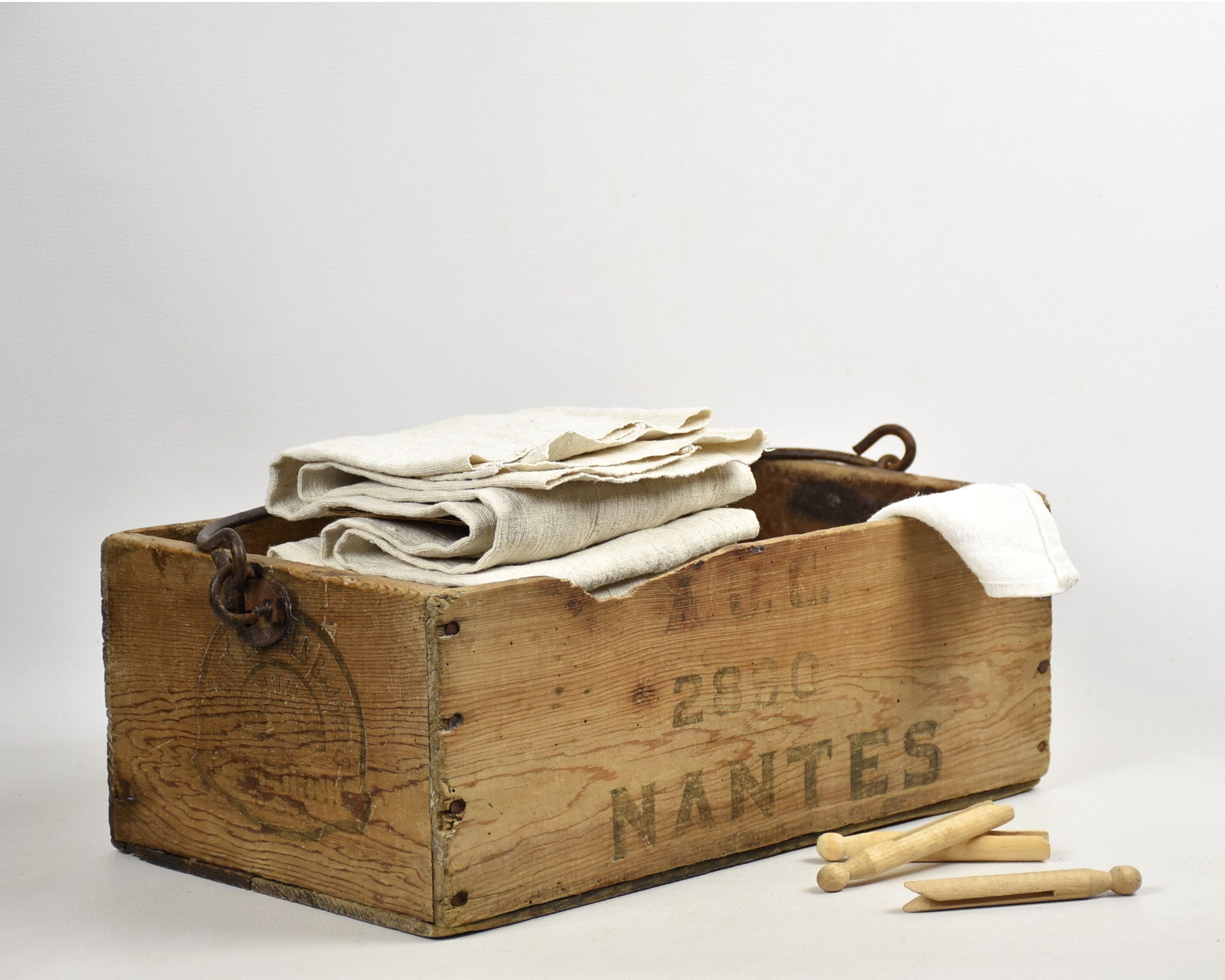 Ancienne Caisse en Bois, Prunes Santa Clara Californie Usa, Pour La Décoration Campagne et Industrie