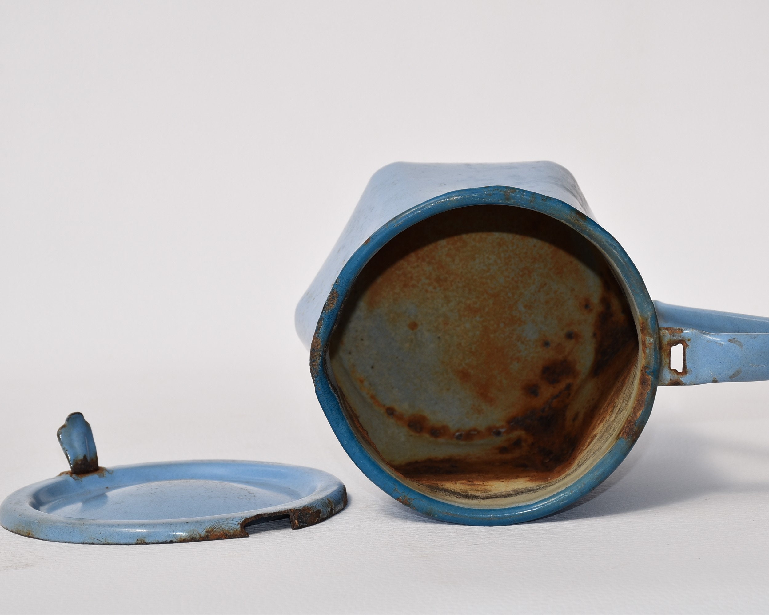 Olla de esmalte azul decoración de la cocina de la casa de | Etsy