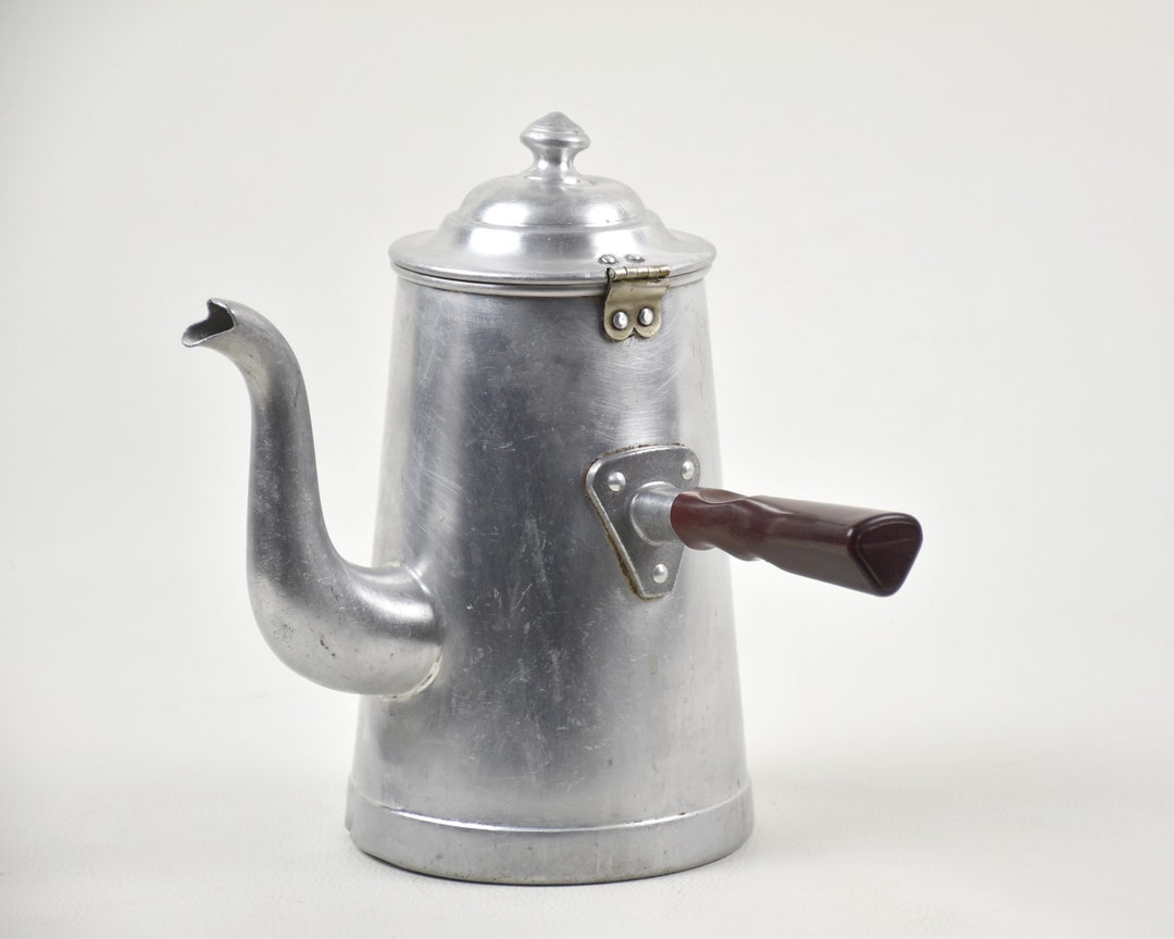 Chocolate Pot Aluminium Coffee Pot Bar Shelf Decor Vintage Wedding Anniversary Gift Etsy
