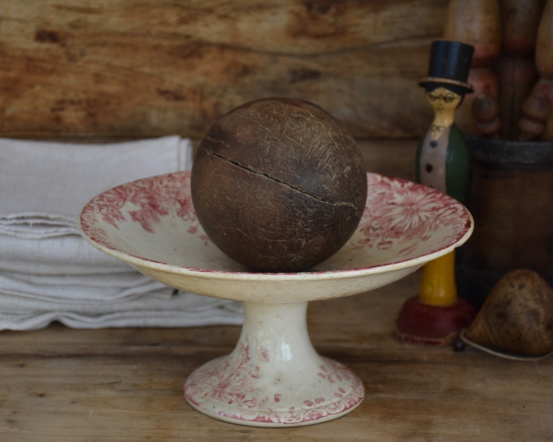 Antique wooden balls : French country decor Vintage gift for wooden game lovers image 1