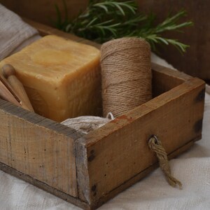 Vintage French Wooden Sieve – Primitive Farmhouse Seed Sifter – Antique Rectangular Garden Tool  Wall Decor