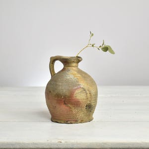 Small Stoneware jar Antique - Rustic Pottery for French Country Decor Farmhouse