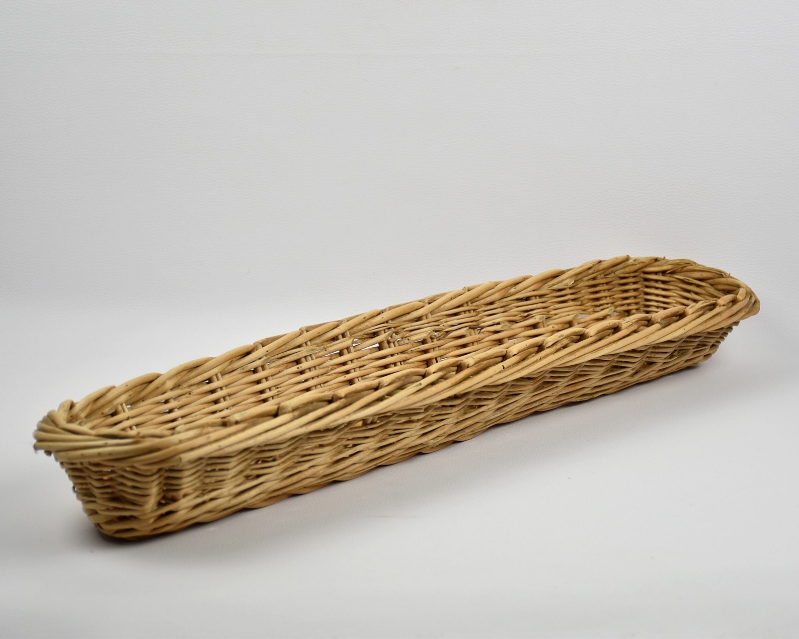 Wicker Long Baguette Basket Bread Storage Home Decor Etsy