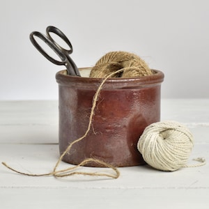 Ancien pot à confiture grès vernissé vintage - Décoration cuisine de campagne
