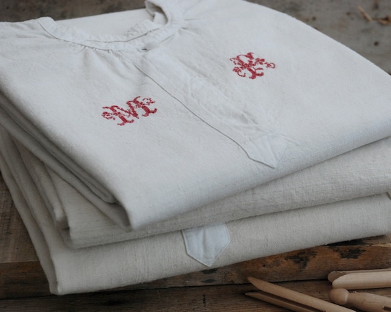 Linen smock for artist, Rustic nightdress for wome