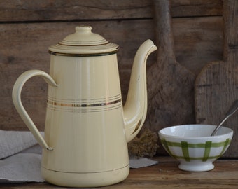 Japy enamel coffee pot, Kitchen decor, Collectible barware