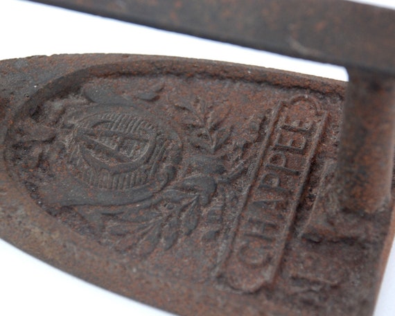 French Antique Sad Iron Door Stopper Laundry Decor Monogram C A