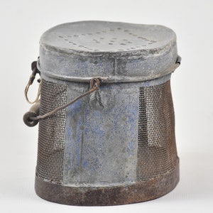 Zinc life bait bucket : Vintage gift for fisherman Farmhouse decorative storage basket image 3