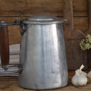 Großer Aluminium Übertopf mit Deckel : Metallvase Vintage - Gartenvase - Bauernhaus Deko
