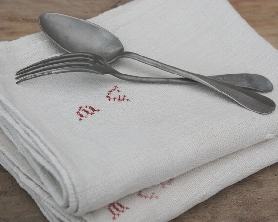 Antique Hemp Tea Towel Farmhouse Curtains Or Table Runner A Etsy