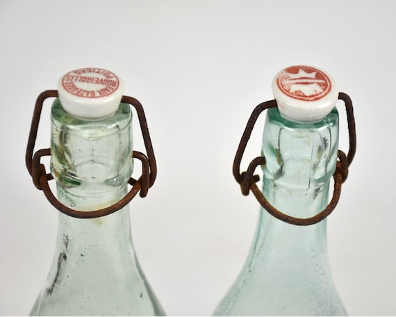 Botellas de limonada de vidrio vintage con tapón de porcelana Centro de  mesa de jarrón Decoración de estante de cocina Regalo de barware -   México