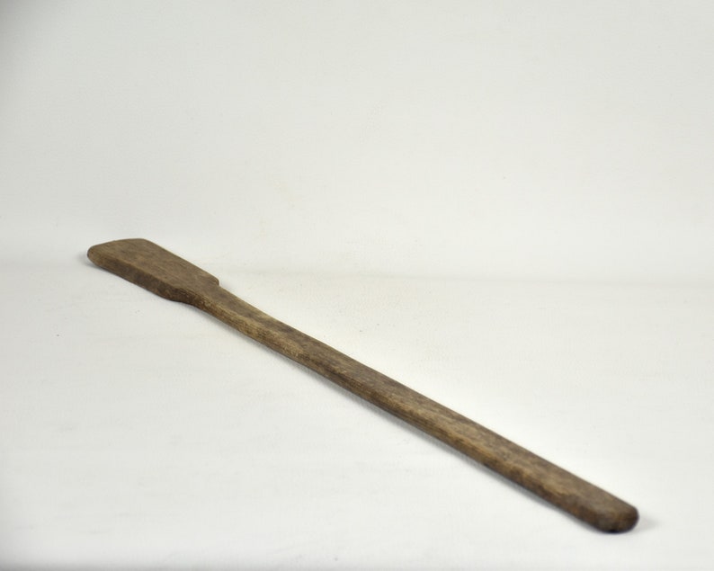 Antique wooden laundry accessory, Wooden spoon with long handle for laundry, Rustic tool, Washing board decor image 2