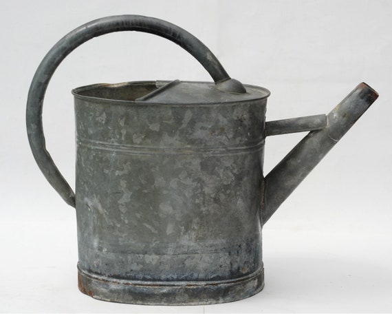 Arrosoir Vintage Métal Galvanisé - Jardinière Zinc Percé Pour L