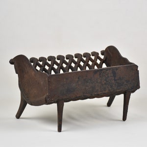 Antique cast iron fireplace grate Fire basket for winter home decor