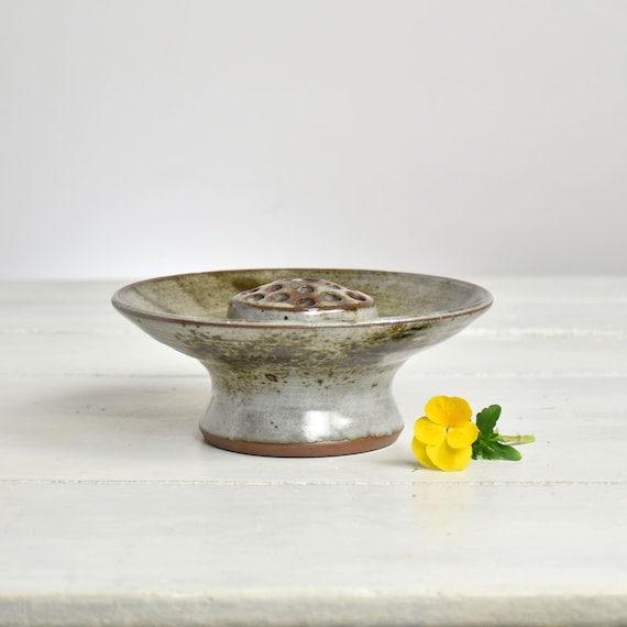 Pique fleurs en grès moucheté | Révélé - Brocante en ligne