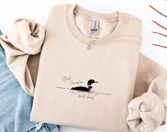 Stupid Canadian Wolf Bird Sweater, Hockey Romance Shirt, Bookish Fan Sweater, Cozy Reader Sweatshirt, Funny Book Quote Merch