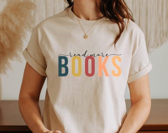 Read More Books Shirt, Booktok Shirt, Cozy Reader T-Shirt, Bookish Shirt, Bücherliebhaber, Reading Tee, Minimalistisches Leser Shirt