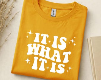 It Is What It Is T-Shirt, Minimalist Statement T-Shirt, Sarcastic & Cool, Gift for Realists, Relaxed Slogan Look