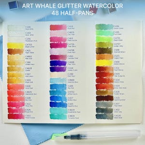 Glitter Watercolor Set 24 Colors – Inspiring Gift for Creatives 48 Glitter Colors