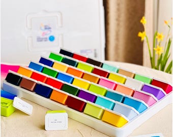 Gouache Paint Set 42 Colors in Cups With Lids (each 50ml/1.7oz)