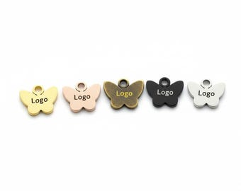 13 mm-Custom Logo Charms - Laser gravierte runde Messing Schmuckanhänger